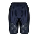 thumbnail image 6 of YUGYXL Lace Satin Bermuda Shorts for Women High Waist Breathable Mesh Silk Cute Basketball Shorts Y2k Streetwear Dark Blue M, 6 of 8