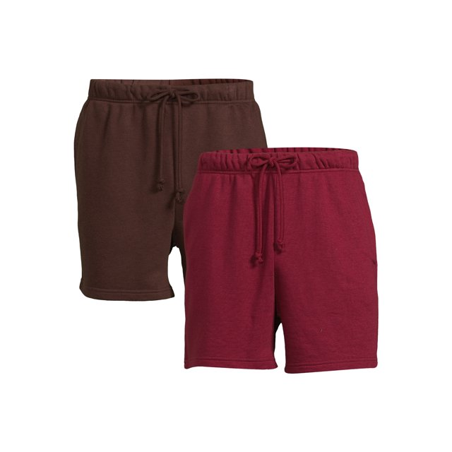 No Boundaries Men's & Big Men's Fleece Jogger Shorts, 2Pack, Sizes XS