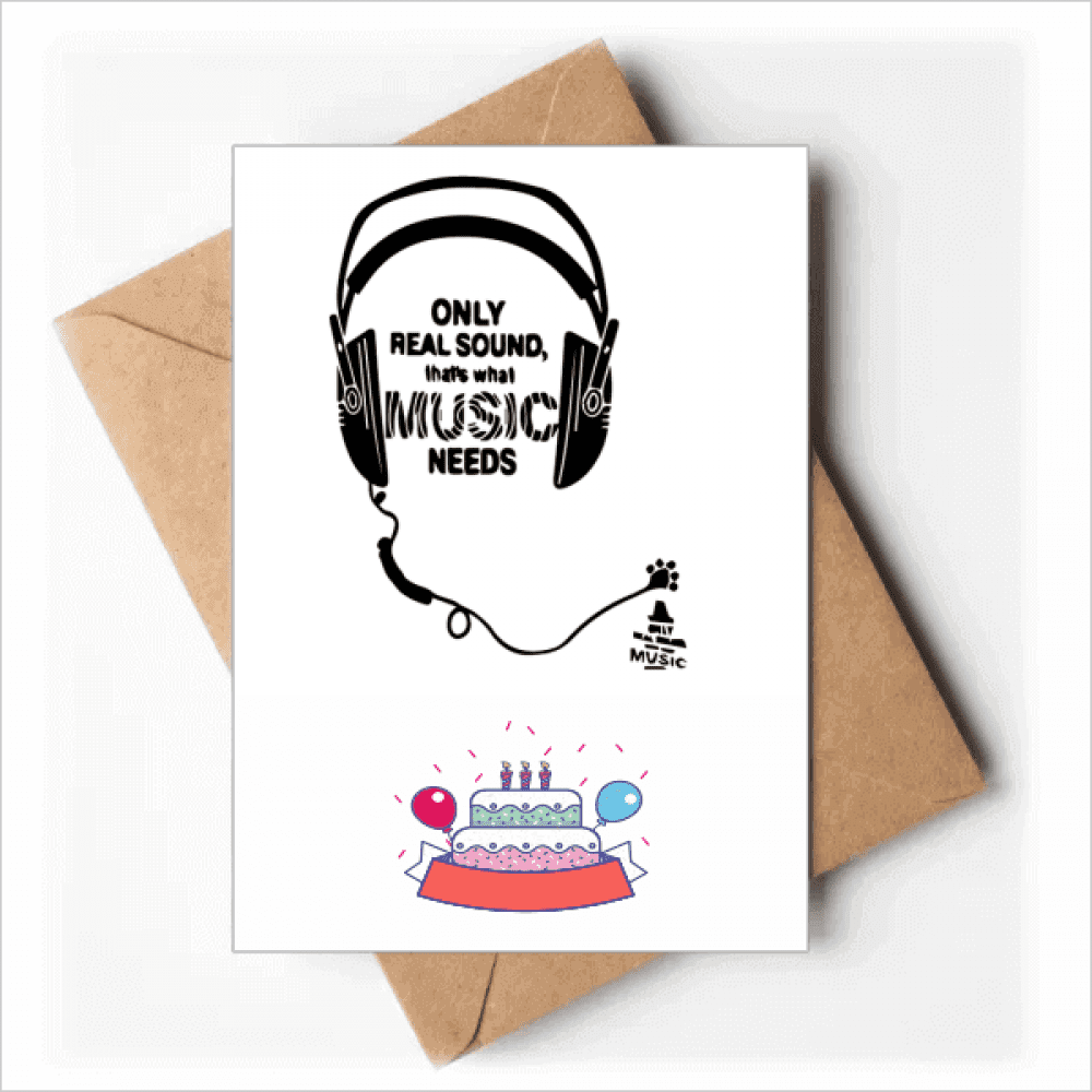 music earph song sound words Happy Birthday Greeting Cards Envelopes