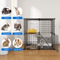 thumbnail image 2 of Dextrus 2-Tier Cat Cage,Indoor and Outdoor Pet Cage,DIY Pet Playpen Metal Kennel for 1-2 Cats, Ferrets, Chinchillas, Rabbits, Small Animals, Kittens,Travel and Camping, 2 of 6