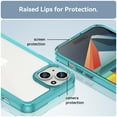 thumbnail image 5 of Dteck for iPhone 16 Plus Slim Clear Back Case, Shockproof Lightweight Crystal Transparent Acrylic Back Soft TPU Rubber Bumper Hybrid Case, Blue, 5 of 8