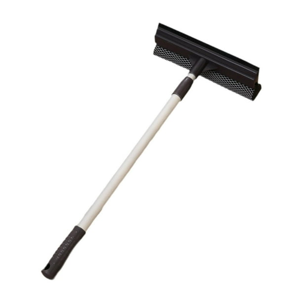 Limpiador de ducha, limpiador de vidrios, 2 en 1, limpiador de vidrios, herramienta de raspado para limpiar ventanas de baño, ducha y pared marrón