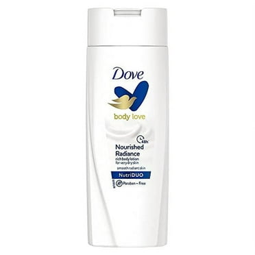 Dove Body Love Nourished Radiance Body Lotion For Very Dry Skin 48hrs Moisturisation Paraben Free with Plant Based moisturiser Soft Radiant Skin 100ml