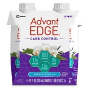 EAS AdvantEDGE Carb Control Ready-to-Drink Protein Shake, 17 g of Protein, French Vanilla, 11 fl oz (6-4 Packs)