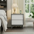 thumbnail image 4 of Merluxy Nightstands Set of 2, Mid-Century Wood End Side Table, White & Grey Walnut, 4 of 7
