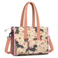 thumbnail image 2 of Teacher Tote Bag,Dachshund and Flower Teacher Utility Tote Bag,Large Work Tote Bags for Women with Multiple Pockets,Top Zipper Closure,13.8x10.6x6.7 Inch, 2 of 5