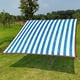 thumbnail image 1 of Malla de sombra para exteriores, pérgola y patio trasero con protección solar, material térmico y ojales reforzados (rayas azules y blancas)., 1 of 7