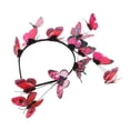 thumbnail image 3 of tamizeot Bandeau Boho Papillon Couronne pour Femmes Fête Bal Vert Bandeau Mariage Rose Rouge, 3 of 6