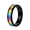 Black, variant on Rainbow Rings for Women Men Colorful Striped Band Stainless Steel Inlay Couple Simple Dainty Personalized Gift Jewelry Silver 9