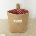 thumbnail image 3 of Wall-Hanging Storage Bags Hanging Storage Bags Cotton Linen Storage Basket Foldable Wall-Hanging Basket Family Organizer Box Decorative Bag, 3 of 6