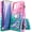 Pink/Aqua, variant on Nagebee Case for Samsung Galaxy A03S with Tempered Glass Screen Protector (Full Coverage), Sparkle Glitter Liquid Bling Diamond [Ring Holder & Wrist Strap] Women Girls Cute Case (Pink/Aqua)