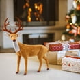 thumbnail image 6 of CuiLiyq Plastic Christmas Deer Figurines, Simulated Standing Ornament Of Spotted Deer, Tabletop Ornaments for Cabinet Mantel Shelves Fireplace Home Decor (9.84 Inch), 6 of 8