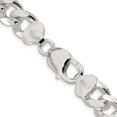 thumbnail image 3 of Sterling Silver 10.5mm Domed With Side D/C Curb Chain (24 X 10.5) Made In Italy qrc300-24, 3 of 5
