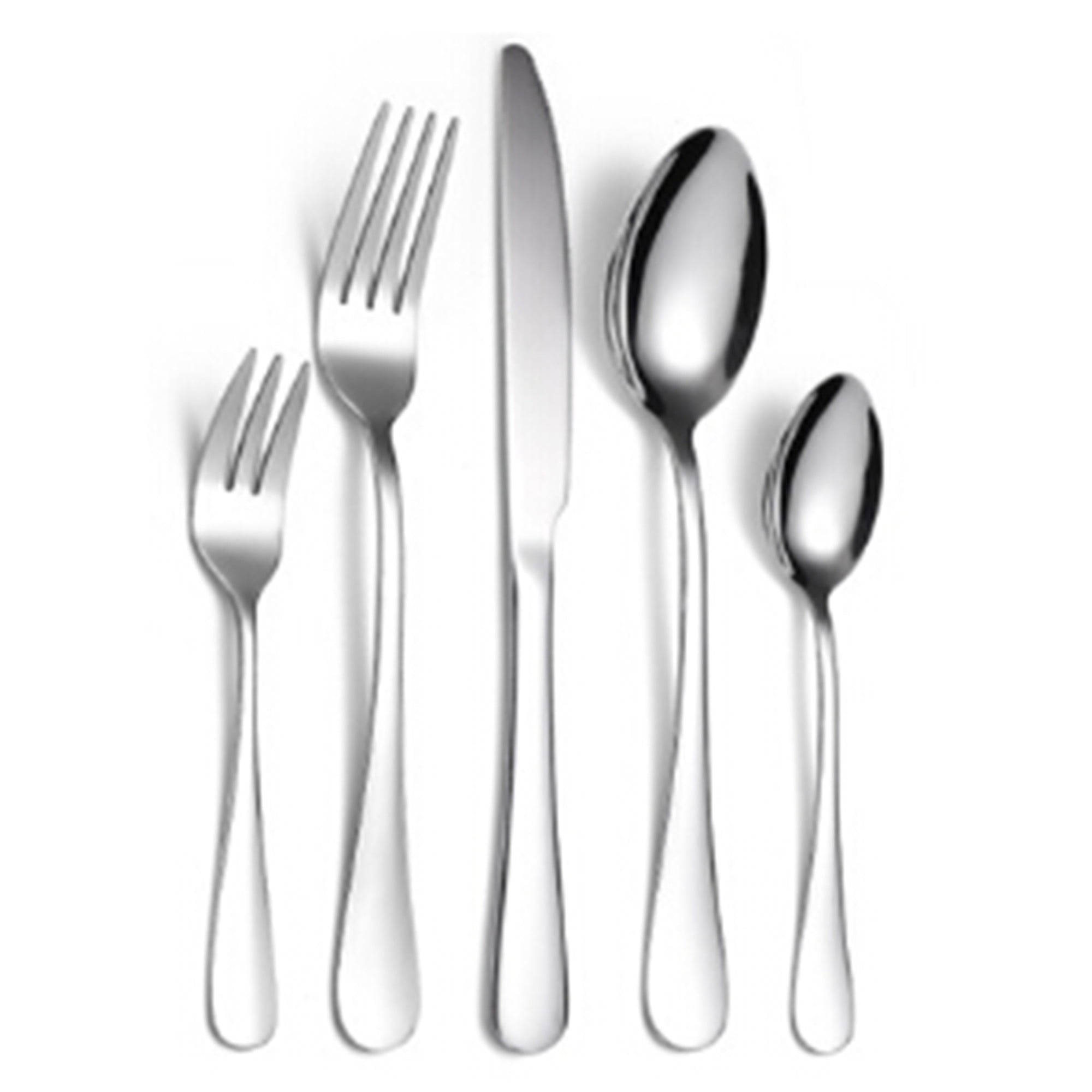 Ook jeans Afleiden Zoiuytrg 5 Piece Stainless Steel Modern Flatware Set, Home Hotel Restaurant  Cutlery Set, Include Knife/Fork/Spoon, Mirror Polished - Walmart.com