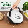 thumbnail image 4 of Open Box tyler Portable CD Player Boombox with Bluetooth, FM Radio, USB Input, Stereo Sound, White, 4 of 9