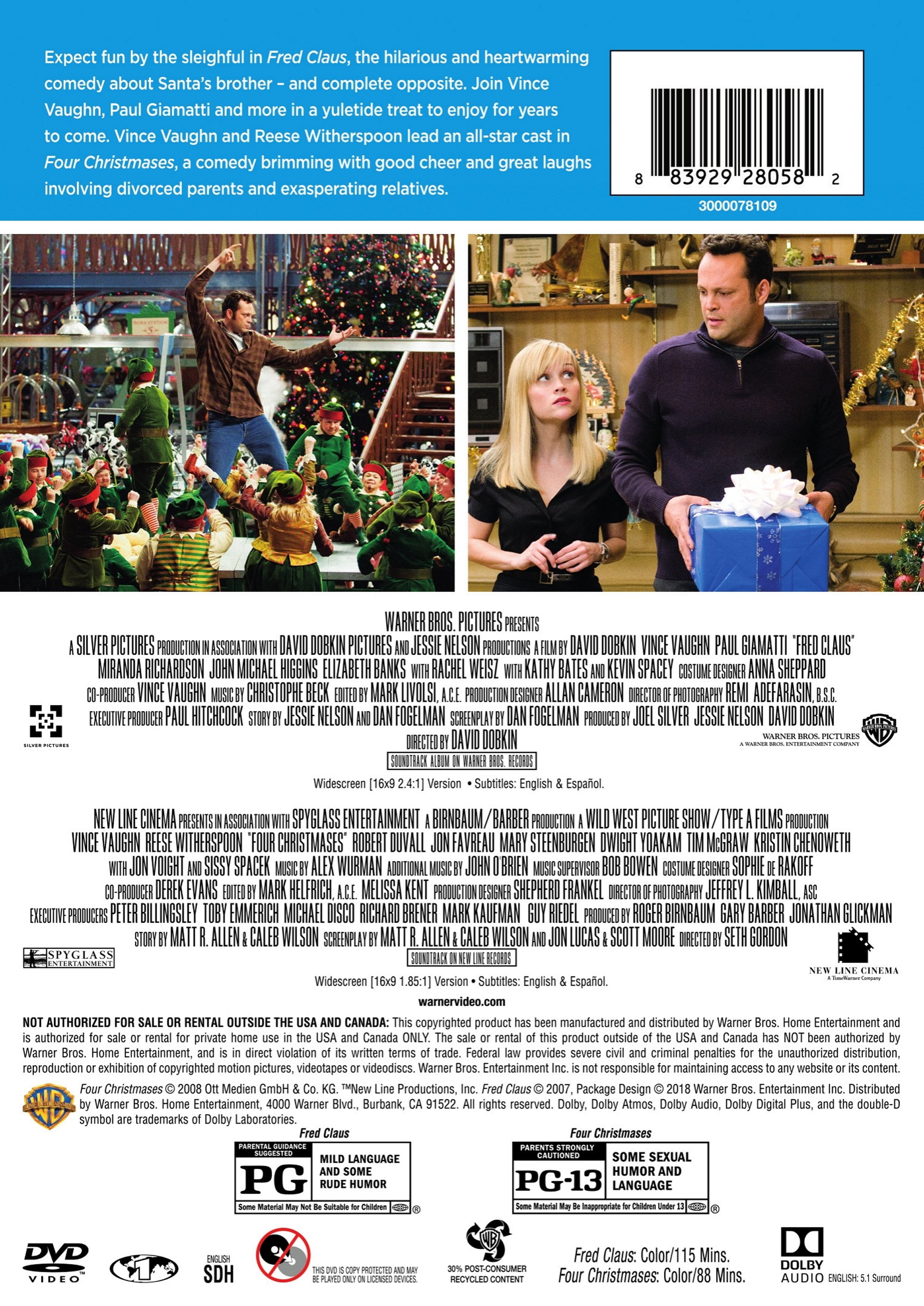 Fred Claus / Four Christmases (DVD), Comedy, Warner Bros.