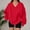 Red, variant on Women's Oversized Sweatshirts Solid Color Long Sleeve V Neck Pullover Shirt Lightweight Casual Loose Fit Fashion Tops 2025