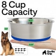 thumbnail image 4 of Dog Bowl Set of 2, Heavy Duty Stainless Steel Bowls by GORILLA GRIP, Holds 8 Cups, Royal Blue, 4 of 9