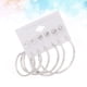 thumbnail image 4 of Juego de 6 pares de pendientes de plata con delicados círculos y gotas decorativas., 4 of 5