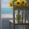 thumbnail image 5 of Pratyus Sunflowers Modern Waterproof Shower Curtain with Hooks for Country Cottage & Farmhouse Bathroom Decor, Sustainable Polyester Fiber, Washable, Various Sizes 36x72, 5 of 7
