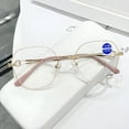 thumbnail image 6 of GJX 2026 New Women'S Fashion Blue Light Blocking Oversized Reading Glasses, Metal Gold Rimless Bling Readers, 6 of 7