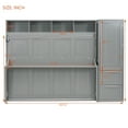 thumbnail image 5 of Newest Full Size Murphy Bed Wall Bed with Closet , Drawers,Gray, 5 of 9