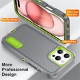 thumbnail image 4 of for iPhone 16 Pro Max Case, iPhone 16 Pro Max Phone Case with Built in Kickstand, Shockproof/Dustproof/Drop Proof Heavy Duty Military-Grade Rugged Protective Cover for iPhone 16 Pro Max,Grey, 4 of 9