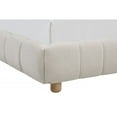 thumbnail image 4 of Beige Velvet Upholstered Queen Platform Bed, Modern Bedroom Wood Bed Frame, 4 of 5