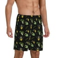 thumbnail image 2 of Gaeub Bee Floral Printed Men's Short Pajama Pants, Lightweight Lounge & Sleep Bottoms Keep You Cool - Large, 2 of 9