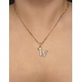 thumbnail image 3 of Cadena y dije de brillos con corona de oro laminado letra W, 3 of 7