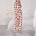 thumbnail image 3 of Lsque Strawberries Pattern Long Sleeve Pajama Set for Women - Soft 2-Piece Sleepwear and Loungewear Set with Pockets, Comfy Nightwear-XX-Large, 3 of 7