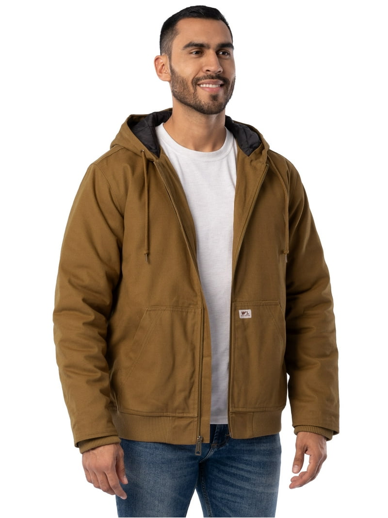 ジャケット・アウター Big Hoody Coat Wells Lamont Men's Workwear Insulated Duck Quilted Lined Full Zip