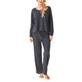 thumbnail image 1 of xiaxaixu Women's 2 Piece Lounge Set Pajama Set Long Sleeve Button Knit Tops Drawstring Pants Sleepwear Sets, 1 of 9