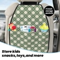 thumbnail image 5 of Naloa Daisy Plaid Green 2Pcs Anti-Kick Back Seat Cover Kick Mat, Car Seat Protector with 3 Storage Pockets, 5 of 8