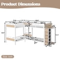 thumbnail image 2 of Harper & Bright Designs Twin Size Quad Bunk Bed with Storage Drawers, Metal Bunk Bed Frame with Wardrobe and Open Shelves, Industrial Bunk Bed with Ladder and Guardrail for 4, White, 2 of 13