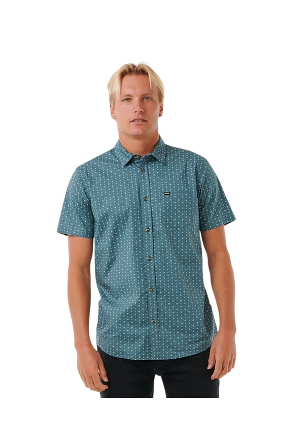 BLUESTONE Men's Micro Short Sleeve Shirt, US Large