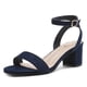 thumbnail image 1 of Sandalias de Tacón Grueso de Gamuza Azul Marino para Mujer DREAM PAIRS Talla US11, 1 of 7