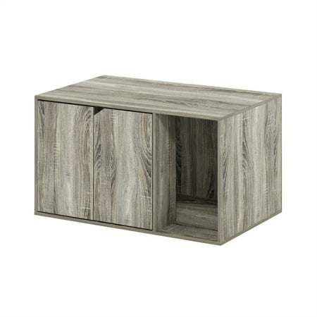 HomeStock Old World Charm Litter Box Enclosure French Oak Grey