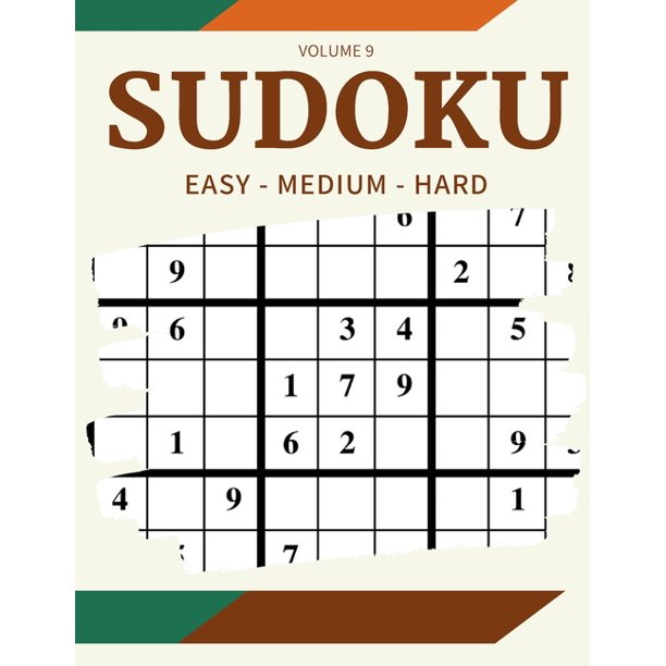 sudoku easy medium hard volume 9 200 sudoku puzzles for adults answer key included paperback walmart com walmart com