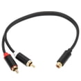 thumbnail image 3 of 2 uds RCA hembra a 2 RCA macho Y Cable subwoofer chapado en oro adaptador doble RCA macho para reproductores de CD amplificadores televisores, 3 of 5