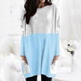 thumbnail image 2 of Diufon Fall Tunics for Women Trendy Color Block Blouses Round Neck Long Sleeve Tops with Pockets, 2 of 4