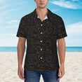 thumbnail image 4 of Balery Doodle Dinosaur Print Men's Hawaiian Shirts Short Sleeve Beach Shirt Relaxed Fit Vacation Button Down Shirts-Medium, 4 of 9