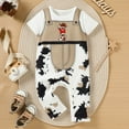 thumbnail image 2 of Gelikeya Baby Boy Girl Clothes Short Sleeve Jumpsuit Cowboy Cowgirl Outfits Toddler Rompers Bodysuit (White, 9-12 Months), 2 of 6