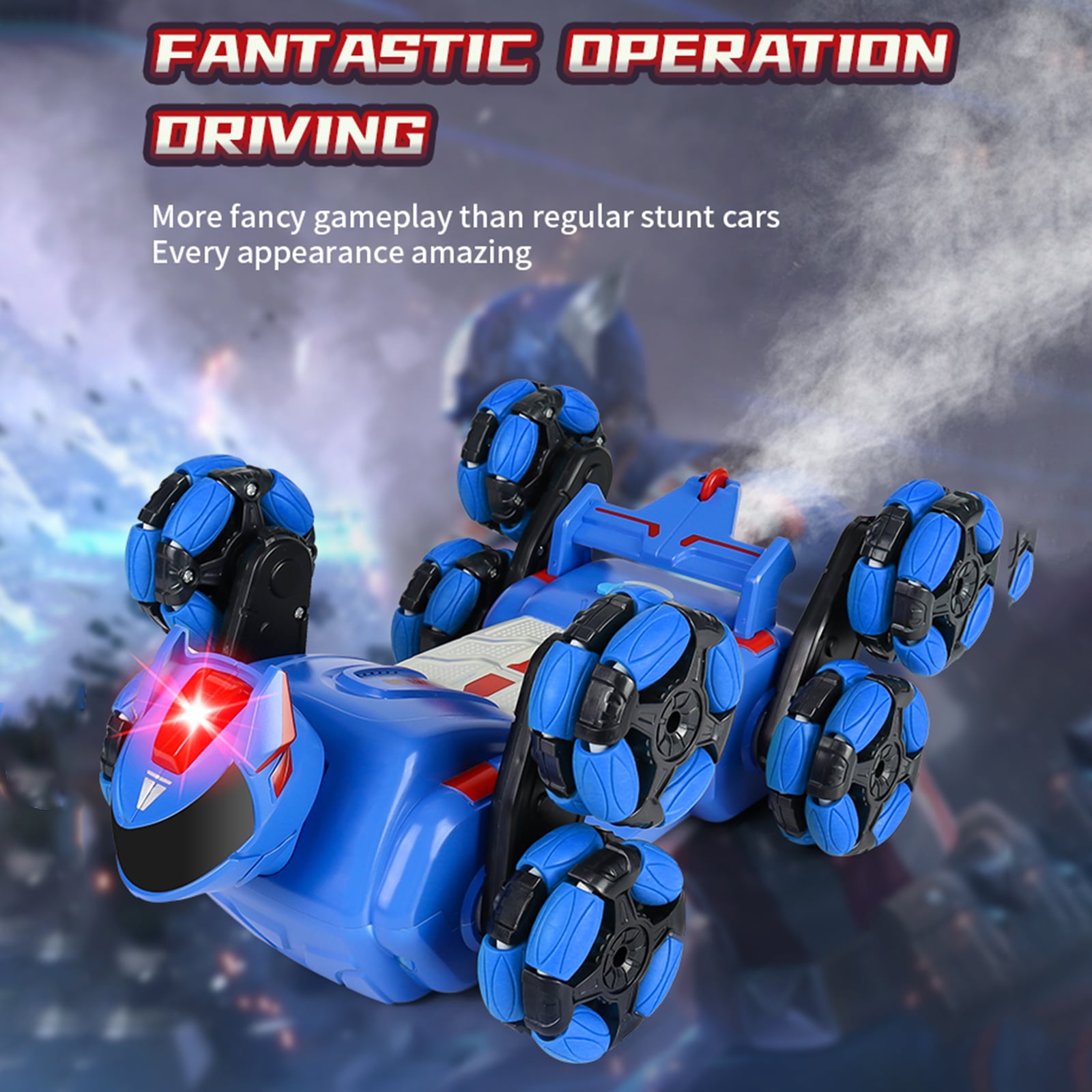Remote  car,Remote Car Stunt And Car With Spray Stunt 8 Wheels Car 6 Batteries And Toy Dodoore And Birthday And With 3 With Led Wheels Cars With Spray Cars With Car Stunt Red 3 Battery