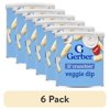 (6 pack) Gerber Snacks for Baby Lil Crunchies Veggie Dip Puffs, 1.48 oz Canister