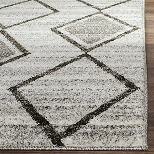 SAFAVIEH Tunisia Parker Geometric Area Rug, Grey/Black, 5'1" x 7'6"