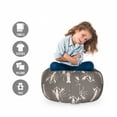 thumbnail image 2 of Lobster Storage Toy Bag Chair, Graphic of Sea Animals Deep Ocean Creatures Sea Life Animals Marine, Stuffed Animal Organizer Washable Bag, Small Size, Dark Warm Taupe and Beige, by Ambesonne, 2 of 3