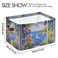 thumbnail image 4 of Yayeee Canvas Storage Basket with Handles for Shelves Fabric Bins Closet Organizer, Pink Floral Window, 4 of 8