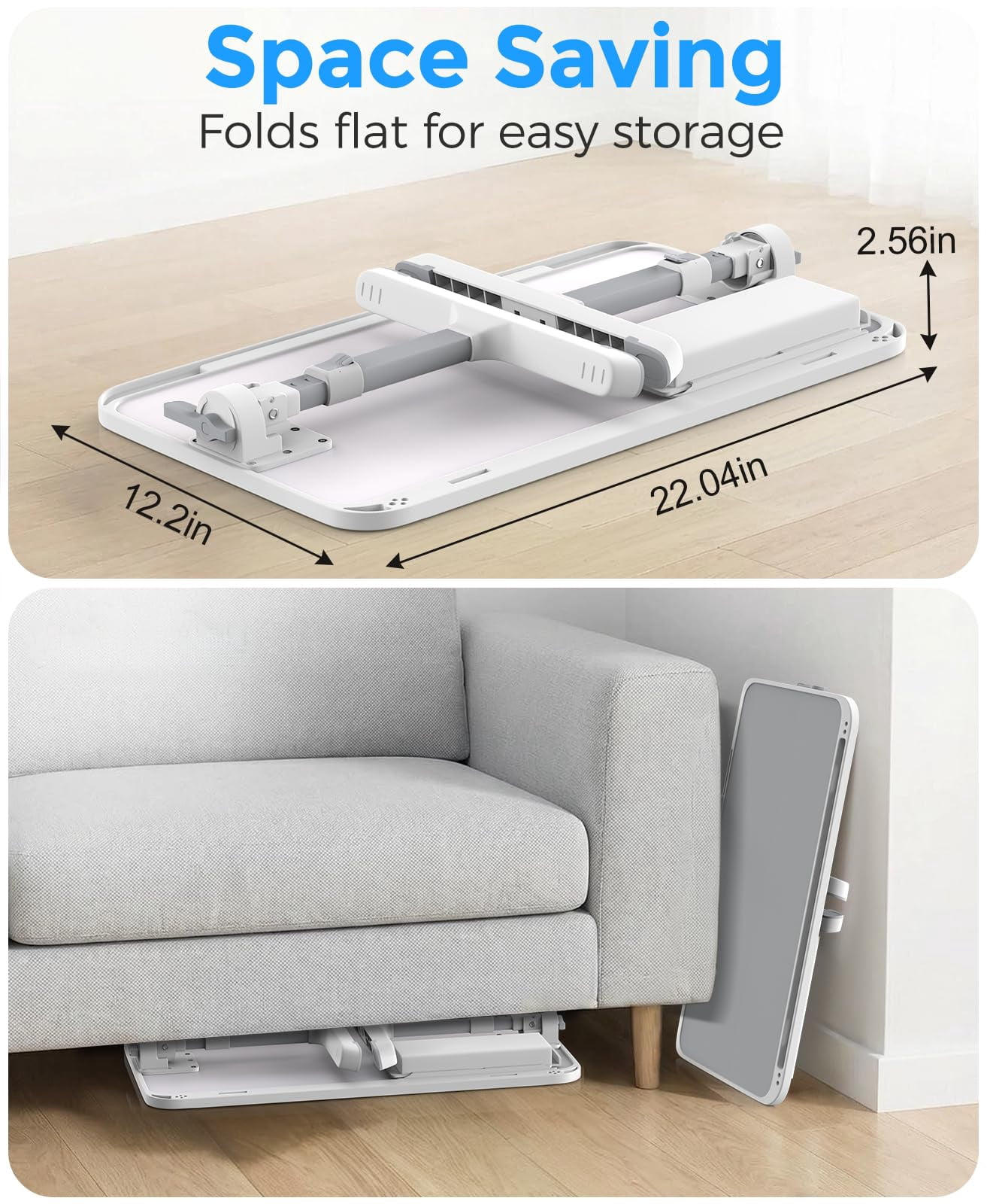 Laptop Bed Table  Height & Angle Adjustable Desk For With Materials Super Sturdy Foldable Tray Drawer Couch Floor (gray 22.04"*12.2")