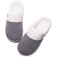 thumbnail image 2 of Ladies Memory Foam Slippers Non-slip Rubber Bottom Ladies Home Slippers Warm Plush Lining Bedroom Comfortable Home Shoes, 2 of 4